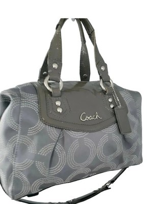 Coach Gray Satchel with Signature Design