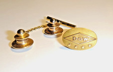Vintage DOW Chemical 14K Solid Gold 4 Star Service Award Pin w/ 2 Clasps 3.0 gr.