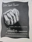 1947 Forstner Creations coiled serpent snake bracelet jewelry vintage ad