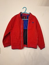 Next Boys Lightweight Jacket Red  Age 4-5 Polyester Cotton Lining Car Logo