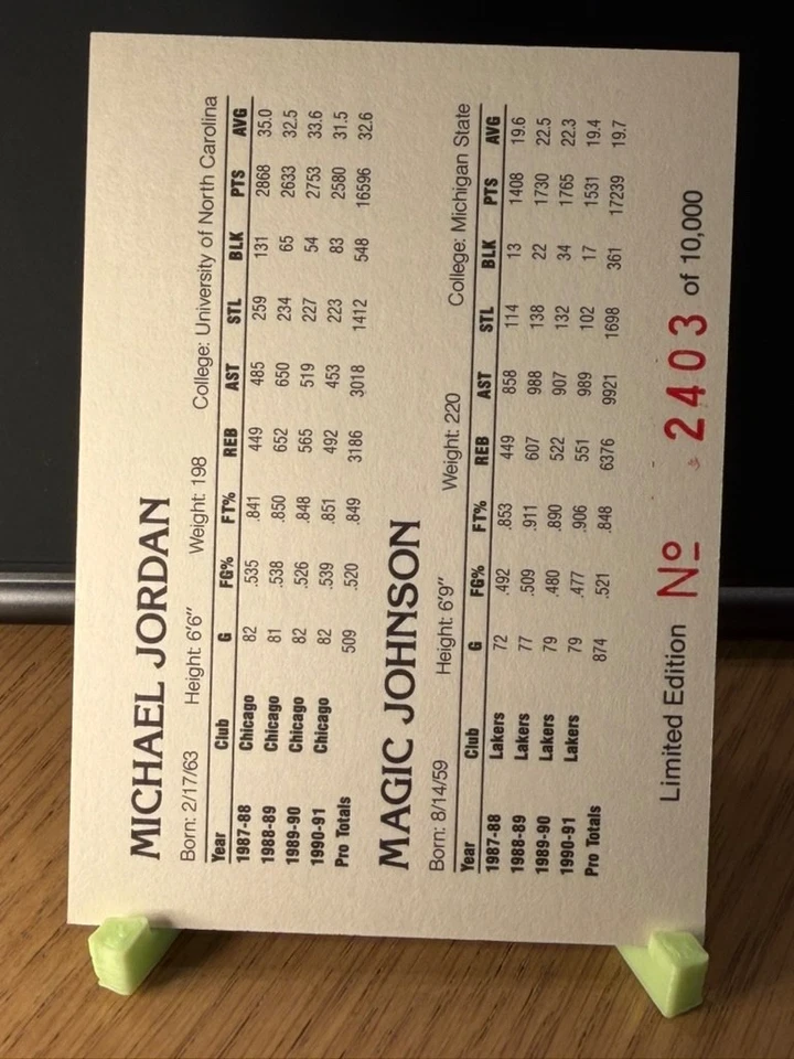 1992 Michael Jordan Magic Johnson США баскетбол золото ограниченного тиража 2403/10000 - Изображение 2 из 2