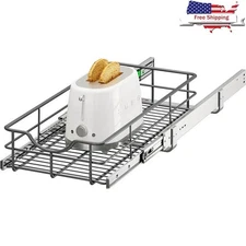 Pull Out Cabinet Organizer Soft Close Shelves Heavy Duty Steel Slide Out Storage