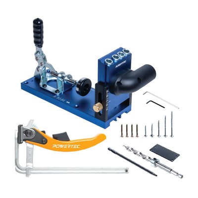 72104 Aluminum Pocket Hole Jig Set With 7'' Quick Release Ratcheting Table Clamp 