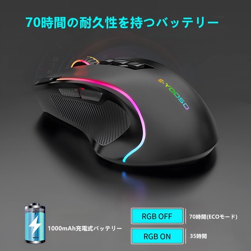 e-Element 2.4G Wireless Gaming Mouse with RGB Backlight 9 Programmable Buttons - 第 3/9 張圖片