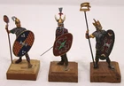 3X Vintage Hand Painted Celtic Warrior Lead Wargame / Display Warfare Figurines