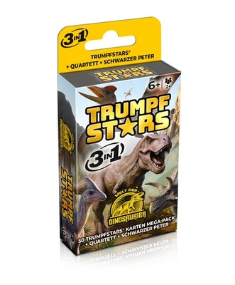 GOMAZING Kartenspiel Trumpfstars Welt der Dinosaurier Dinos ab 6 Jahren Quartett 3in1