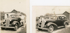 c1940 Photo Real Automobile Car Early Classic Indiana License Plate Man Posing