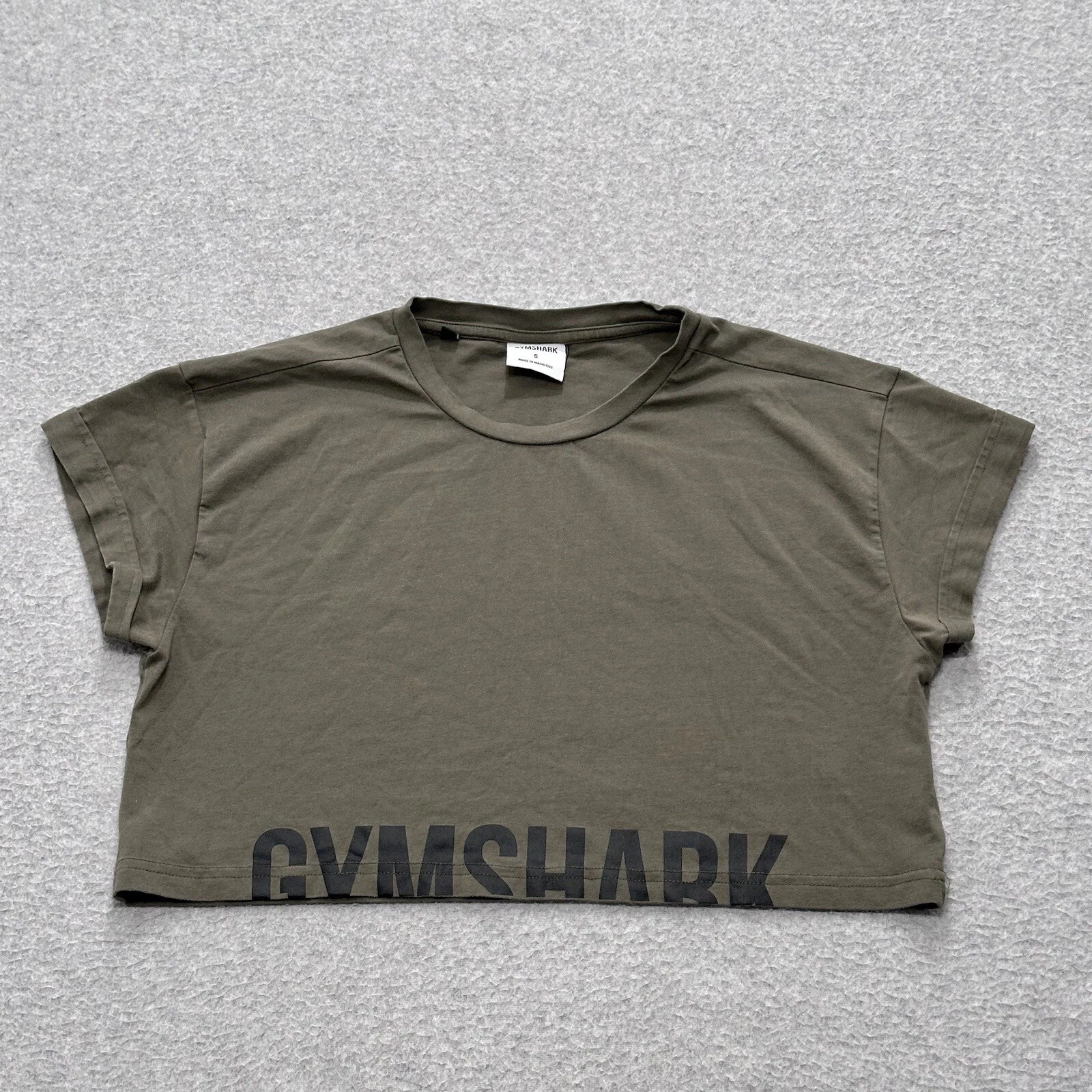 gymshark fraction crop short sleeve stretch gym shirt