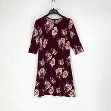 Rags & Couture Womens Floral Print 3/4 Sleeve Knee Length Knit Dress Size Large
