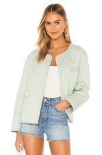 Tularosa Theo Quilted Jacket Light Mint Green Open Front Revolve S Nwt $288