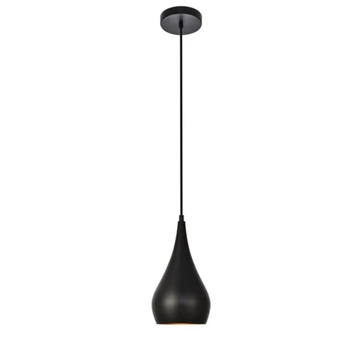 Living District Nora 1-Light Transitional Aluminum Pendant in Black - Picture 3 of 6