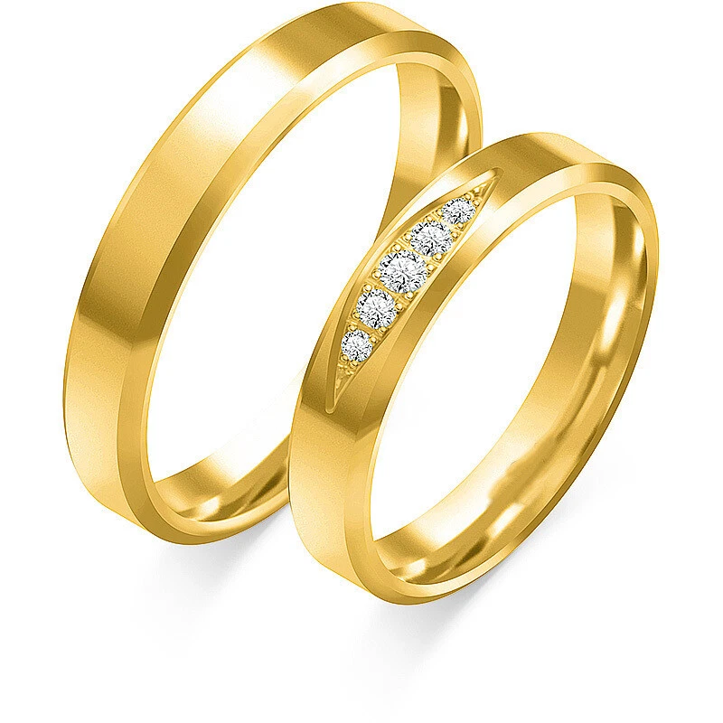 Une Paire Bagues de Fian ailles Alliances Bague de Couple Or 333