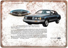 1985 Ford Thunderbird 30th Anniversary Edition C2 Ad Retro Look Metal Sign A5986