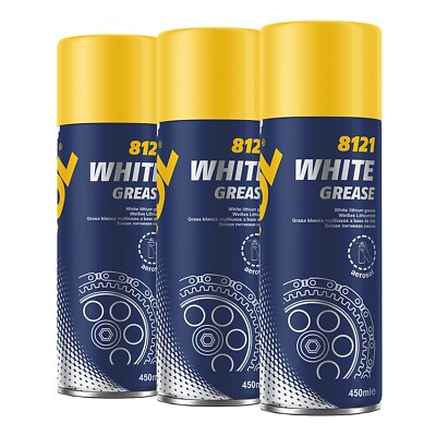 MANNOL 8121 White Grease mineralisches Schmierfett, 3x450ml