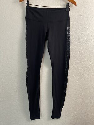 Lululemon Athletica Black Low Rise Leggings size Geometric Print