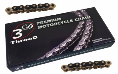 ENUMA Kette 525Z Three D 3D ThreeD QX-Ring 120 Glieder Rennkette gold-schwarz