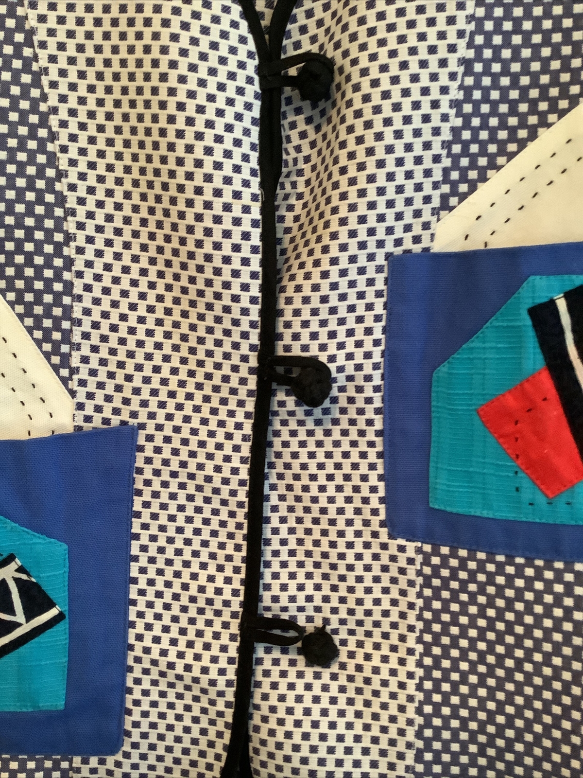 CANVASBACKS Women's Artsy Patchwork Button Front … - image 5