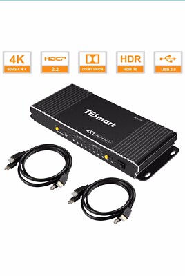 TESmart Ultra HD 4x1 HDMI KVM Switch Audio Switcher 4K@30Hz Supports USB 2.0