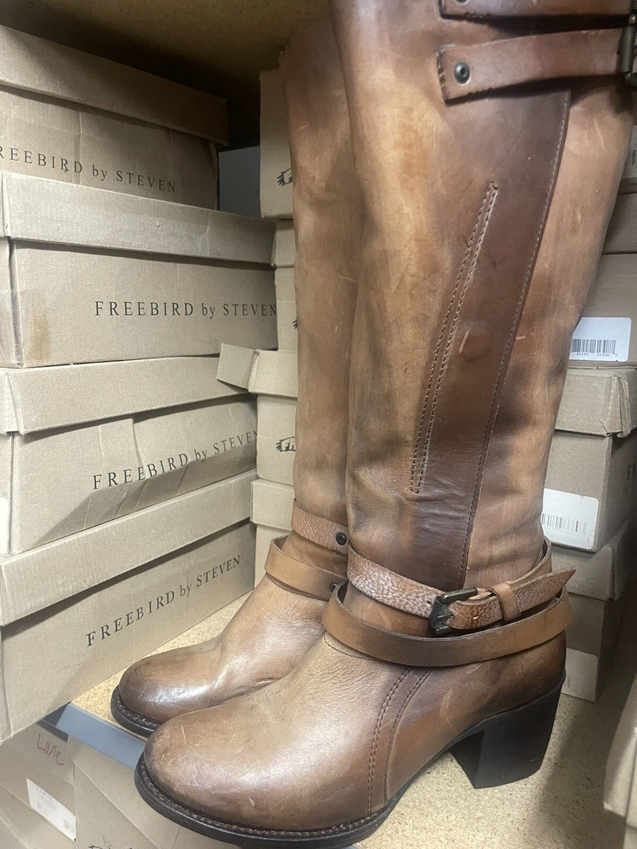 NEW Freebird By Steven Clive Leather Boots Cognac Size 10 NIB eBay