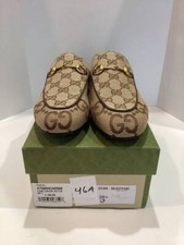 GUCCI PRINCETOWN CANVAS SLIPPERS MULES HALF SIZE OFF R 38  L 38.5
