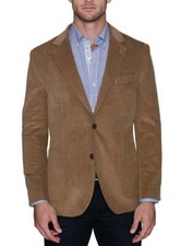Pronto Uomo size 43L Sport Coat light Brown Corduroy Blazer Jacket Mens L tan