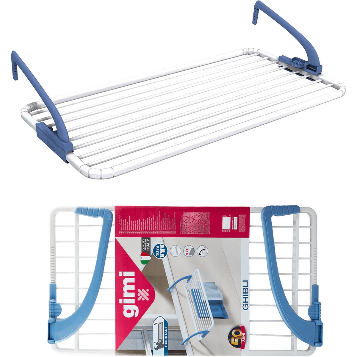 Stendibiancheria Da Viaggio Portatile Elastico Con 12 Mollette - Perfetto Per Casa E Outdoor, Facile Da Riporre (Blu) - 3