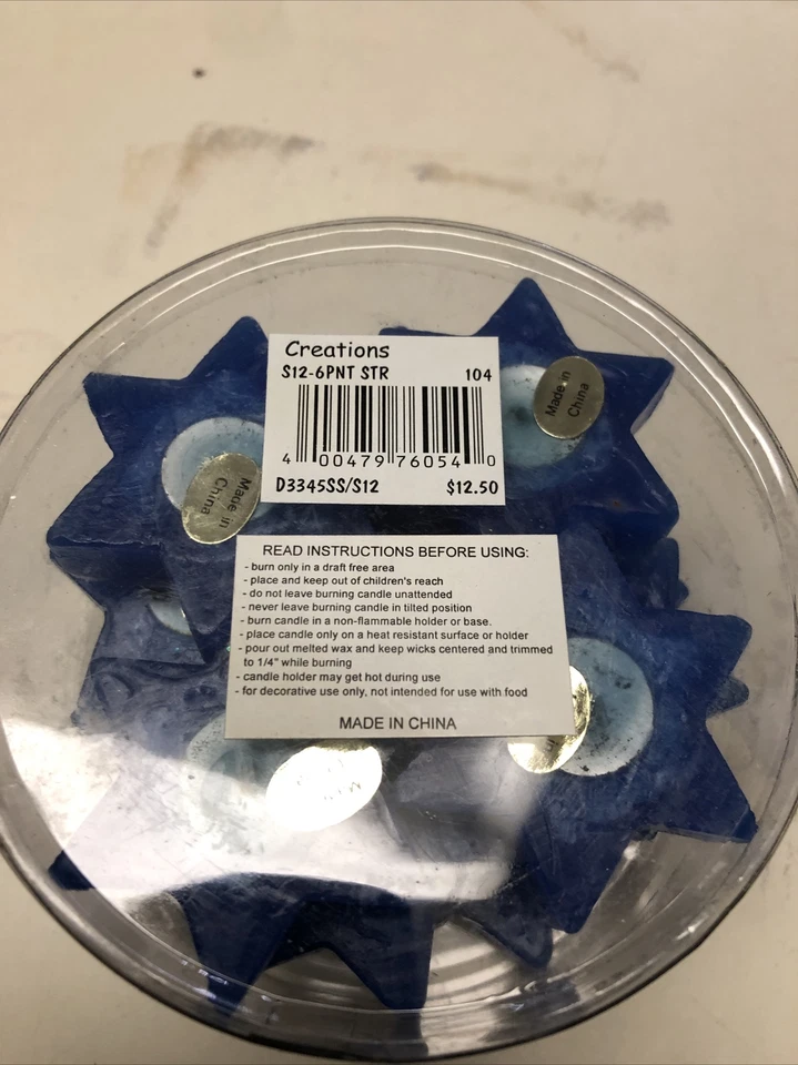 12 velas de té temáticas de Janucá con luces festivas azules y plateadas Foto 3 de 3