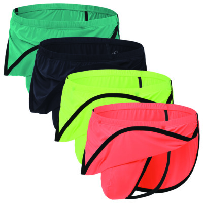 4-Pack Men s Thong Sexy G-String Shorts Split Side Comfy Underwear Pouch Boxers
