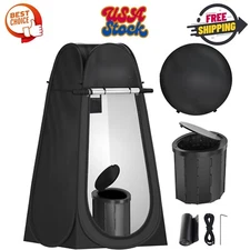 Portable Toilet with Pop up Privacy Tent,X Large Camping Toilet Portable Potty..