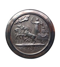 *HH* Scatolina Olri Moneta 5 Lire 1914 Vittorio Emanuele III Quadriga scatola