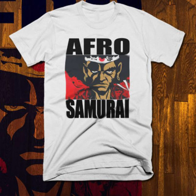 Bushido t-shirt japanese Warrior Afro samurai with katana kill bill jack style 