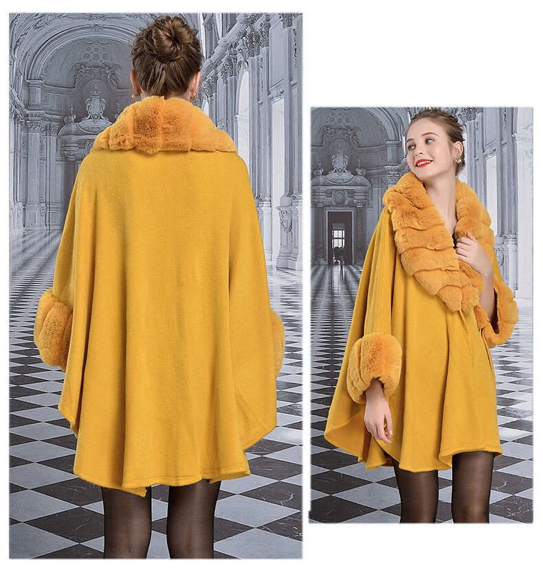 Women's Rex Rabbit Fur Shawl Cape - Image 2 of 4