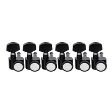 Musiclily Pro Black 6 Inline 2 Pin Guitar Locking Machine Heads Tuning Pegs Set