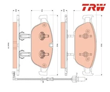 Brake pad set, disc brake Cotec TRW GDB1883 for Audi A8