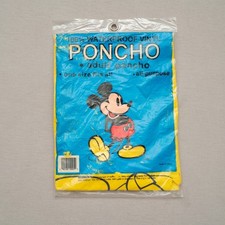 Vintage Walt Disney Mickey Mouse 100 Waterproof Poncho Adult One Size NOS
