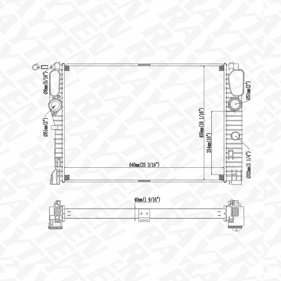 Radiator for Mercedes-Benz CLS63 AMG E63 AMG E320 CLS55 AMG E55 AMG CU2907 - Image 2 of 4