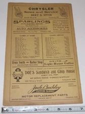 1926 Port Huron Saints VS Bay City Wolves Minor League Score Card  Mich Ontario