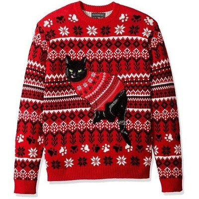 Custom Black Cat Ugly Christmas Sweater