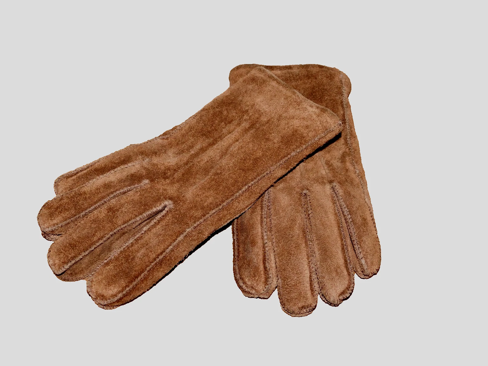 VINTAGE! The Membership Brown Suede Leather Mens Gloves Sz Large