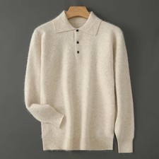 Mink Cashmere Sweater Men Pullover Autumn Winter Knitted Tops Casual Shirt