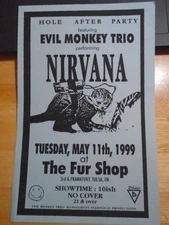 RARE Hole after party 1999 tour CONCERT FLYER ok DIFUSER PERFORMING NIRVANA fur