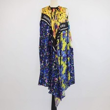 Balenciaga Multicolor Jersey Floral Print Pleated Midi Dress
