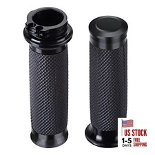 Motorcycle Black Hand Grips 1 Inch Handlebar Grips Universal Compatible for