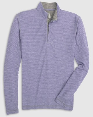 johnnie-O Jameson Striped PREP-FORMANCE 1/4 Zip Pullover Pompei Size L