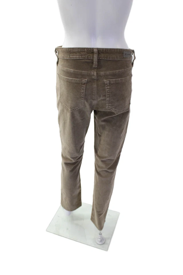 AG Adriano Goldschmied Womens Mari High Rise Straight Corduroy Jeans Brown 28 - Image 3 of 4