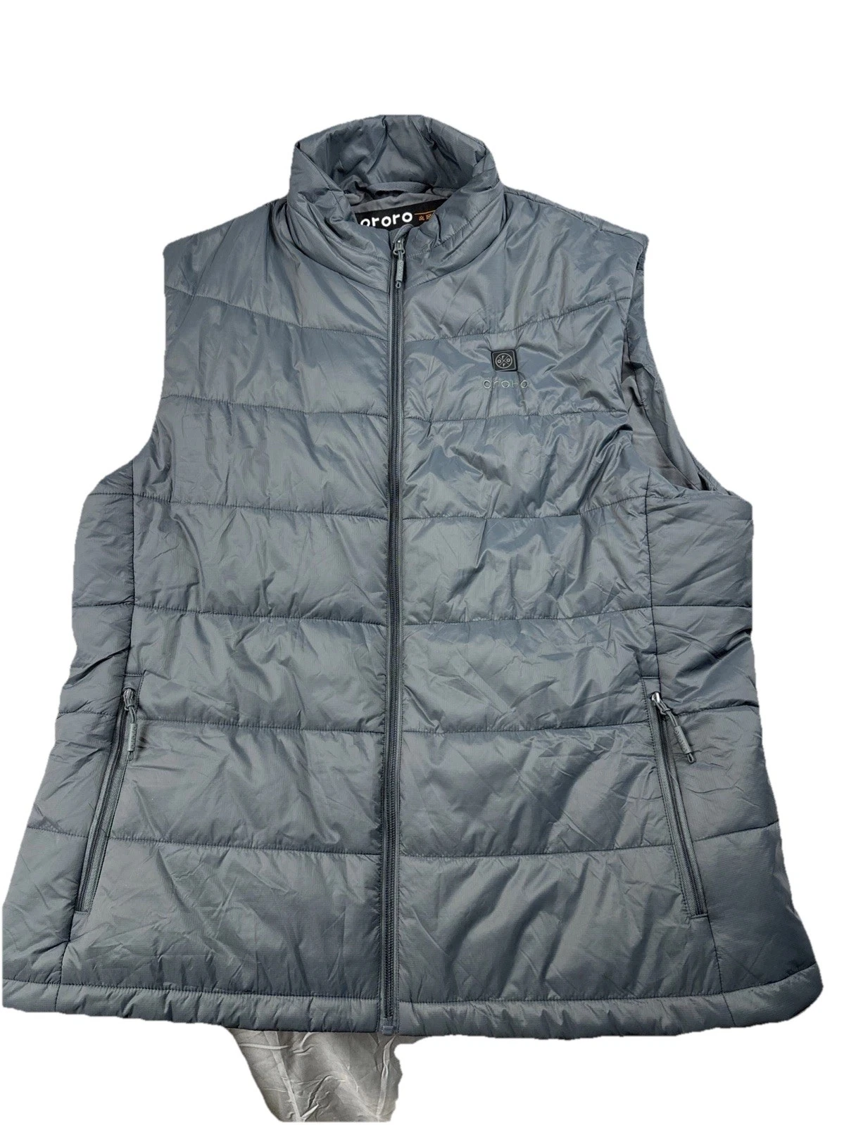 Ororo Classic Heated Puffer Vest Mens Gray No Battery, Not Tested SZ 2XL