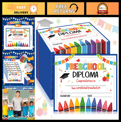80 Pcs Preschool Graduation Diplomas - Kids Award Certificates for Classroom Act