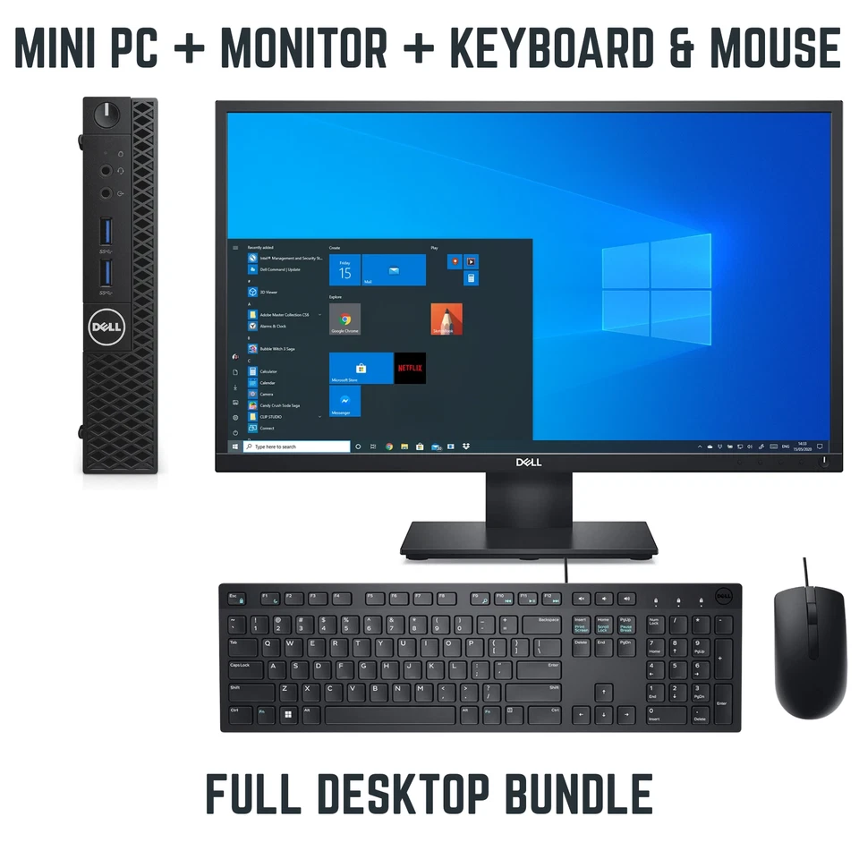 DELL Windows 11 Desktop PC Bundle 24" Monitor CORE i7-8th Gen 64GB RAM 2TB SSD - Image 4 of 4