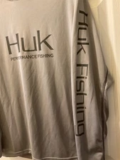HUK Performance Fishing Shirt Long Sleeve Hoodie Men's MED UPF Sun Protection