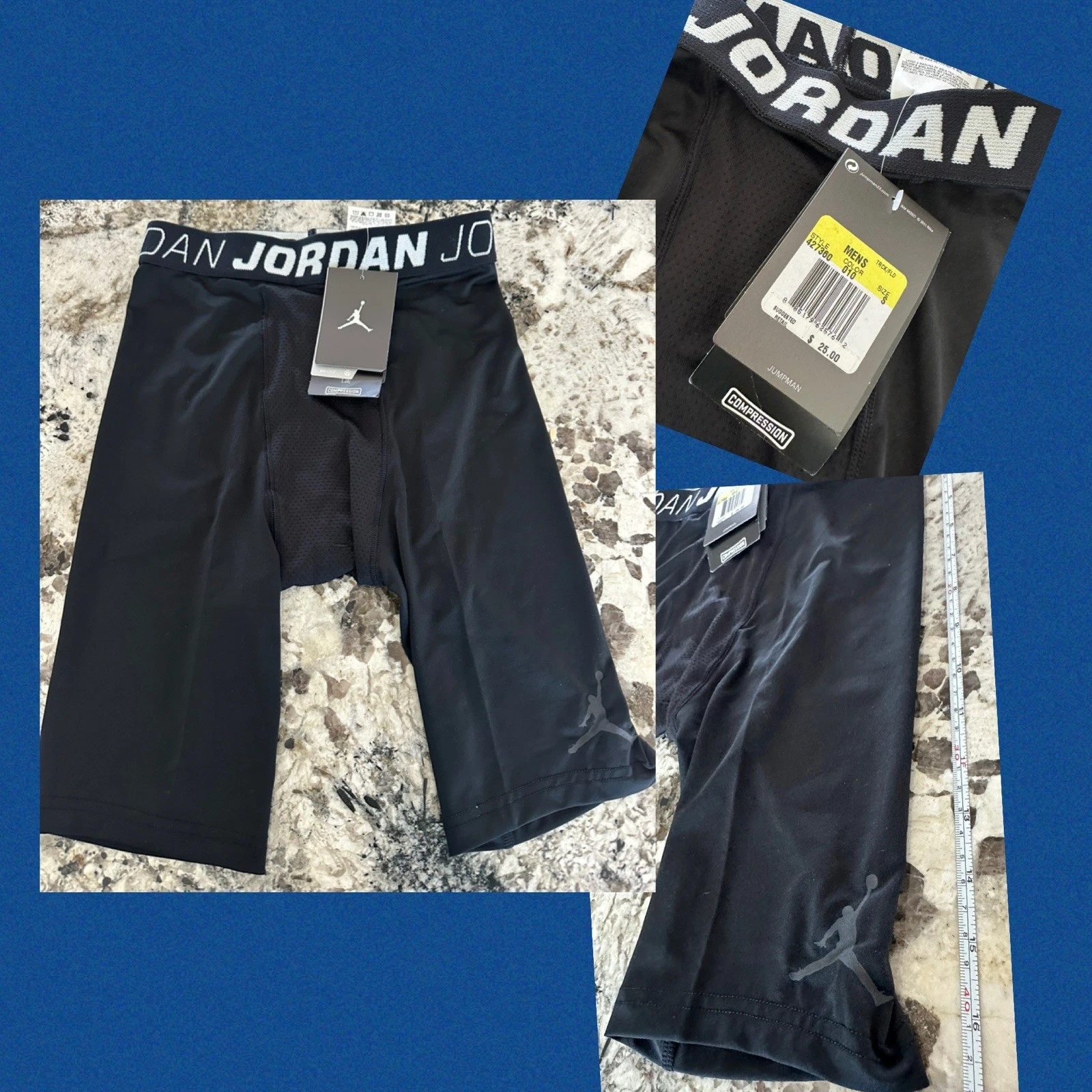 JORDAN TRAINING Nike Pro Mens S Compression Shorts track JUMPMAN Black NWT NEW